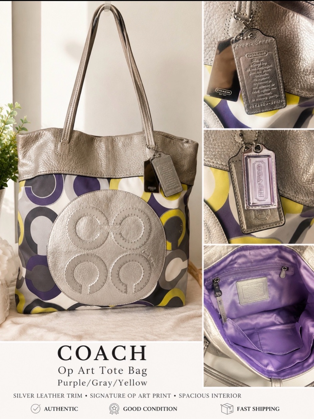 Coach Julia Op Art Signature Tote GUC
2 handtag and a dusty